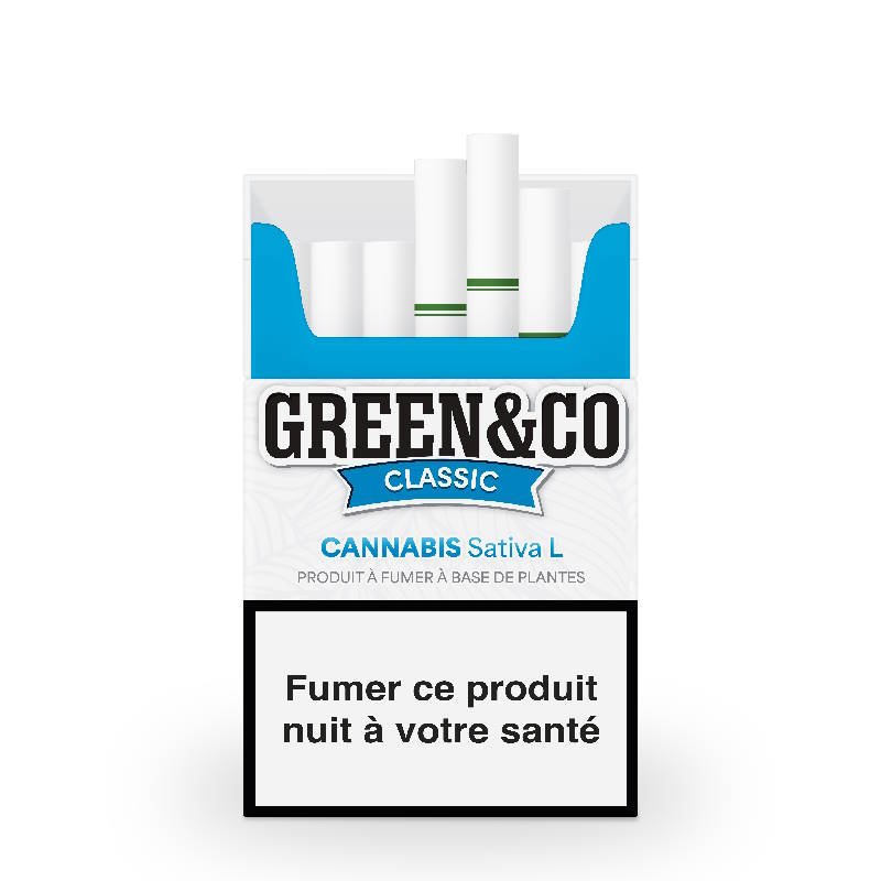 Paquet cigarettes Pre Rolls CBD Green&Co x20