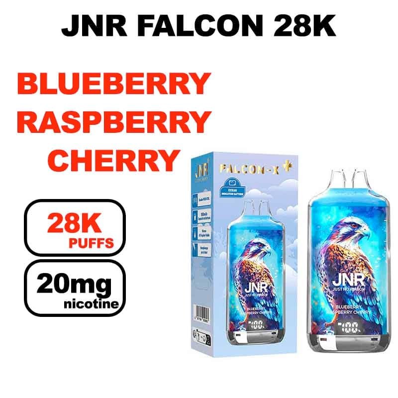 JNR Falcon 28K Puff 20mg 28000 puffs Mesh 1.2Ohm- blueberry raspberry cherry