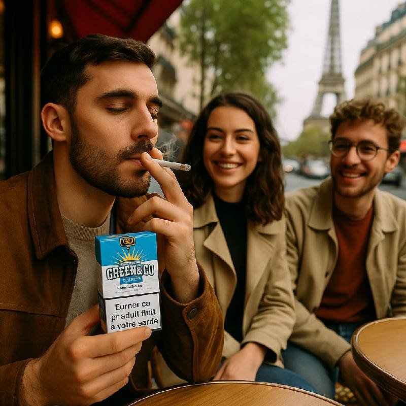 un-groupe-amies-fument-une-cigarette-cbd-sans-nicotine-sur-une-terrasse-parisienne-en-arriere-plan-la-tour-eiffel.