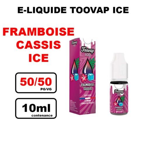E-liquide puff Toovap ice 10ml- framboise cassis ice