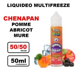 E liquide Liquideo Multi freeze 50ml multi-fruits frais- chenapan pomme abricot mure