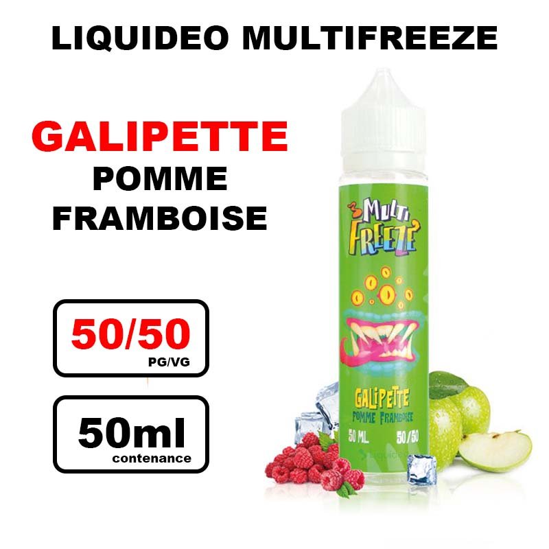 E liquide Liquideo Multi freeze 50ml multi-fruits frais- galipette- pomme framboise