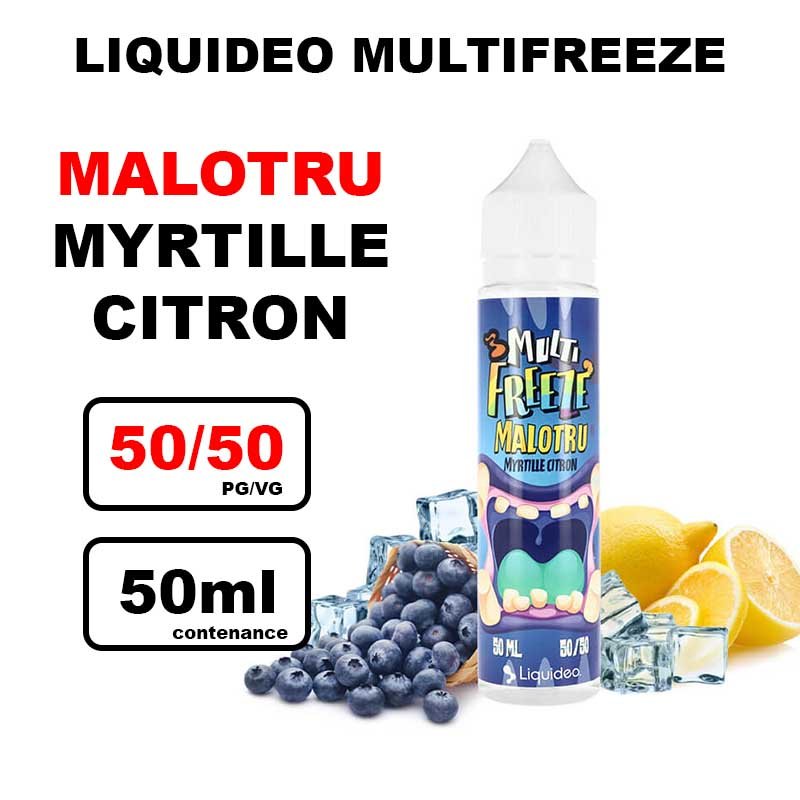 E liquide Liquideo Multi freeze 50ml multi-fruits frais- malotru- myrtille citron