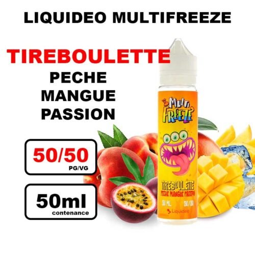 E liquide Liquideo Multi freeze 50ml multi-fruits frais- tireboullette- peche mangue passion