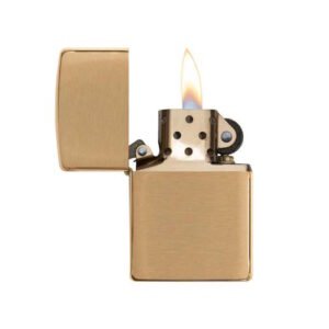 zippo-briquet-laiton-brosse-brass-brushed-flamme-204B