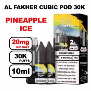 Cartouche Cubic 30k 10+2ml + E-liquides 20mg 10ml x2 - Crown Bar by Al Fakher-pineapple-ice