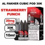 Cartouche Cubic 30k 10+2ml + E-liquides 20mg 10ml x2 - Crown Bar by Al Fakher-strawberry-punch