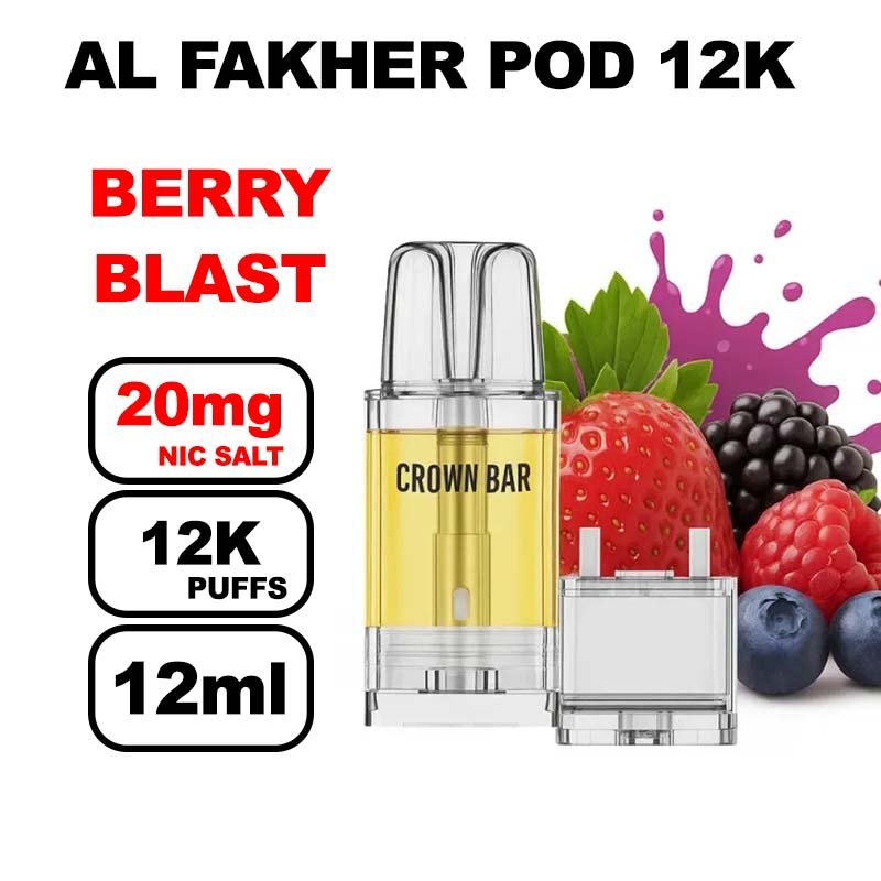 Cartouche-Pré-remplie-Pro-Max-12k-20mg-10+2ml-Crown-Bar-by-Al-Fakher-berry blast