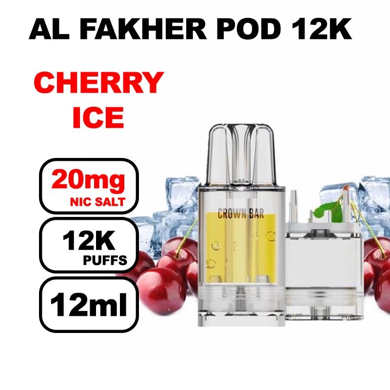 Cartouche-Pré-remplie-Pro-Max-12k-20mg-10+2ml-Crown-Bar-by-Al-Fakher-cherry-ice