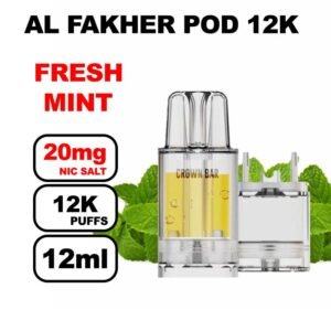 Cartouche-Pré-remplie-Pro-Max-12k-20mg-10+2ml-Crown-Bar-by-Al-Fakher-fresh-mint