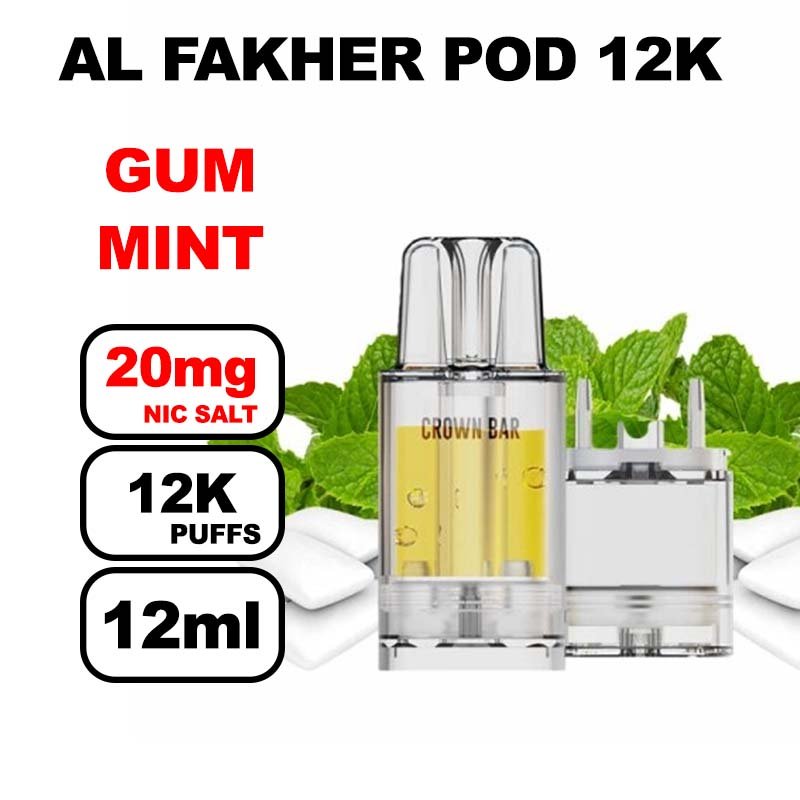 Cartouche-Pré-remplie-Pro-Max-12k-20mg-10+2ml-Crown-Bar-by-Al-Fakher-gum-mint
