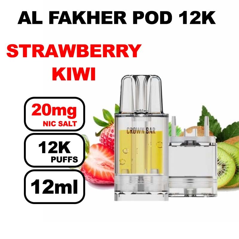Cartouche-Pré-remplie-Pro-Max-12k-20mg-10+2ml-Crown-Bar-by-Al-Fakher-strawberry-kiwi