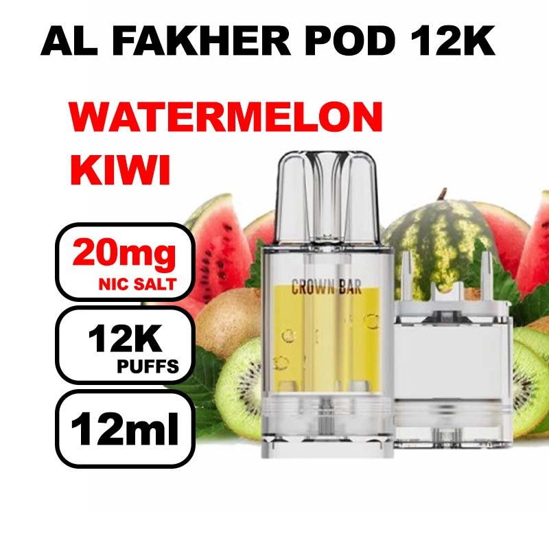 Cartouche-Pré-remplie-Pro-Max-12k-20mg-10+2ml-Crown-Bar-by-Al-Fakher-watermelon-kiwi