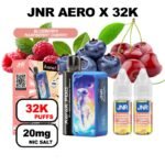 JNR AeroX 32k puffs rechargeable 20mg Nic salt-blueberry-raspberry-cherry