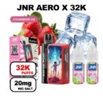 JNR AeroX 32k puffs rechargeable 20mg Nic salt- strawberry ice
