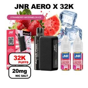 JNR AeroX 32k puffs rechargeable 20mg Nic salt-strawberry-watermelon-ice