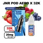 JNR AeroX pod rechargeable + e-liquide 10ml 20mg Nic salt-mixed berries