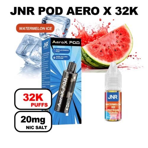 JNR AeroX pod rechargeable + e-liquide 10ml 20mg Nic salt-watermelon ice