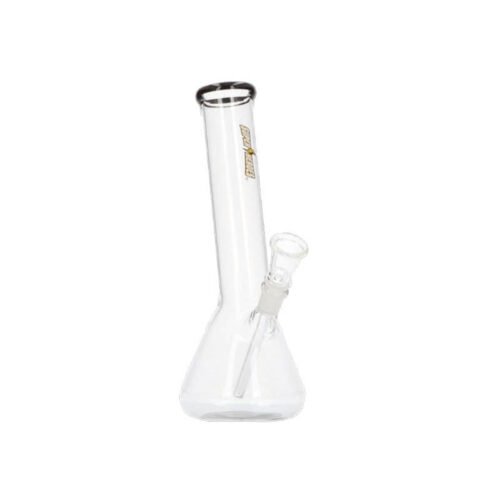 bong-en-verre-super-heroes-conique-transparent-avec-finitions-noires-hauteur-26-5-cm-diametre-3-7-cm