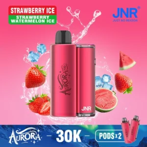 jnr-aurora-30k-prefilled-pod-kit-box-strawberry-ice-and-strawberry-watermelon-ice