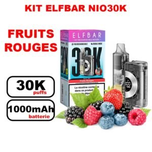 Elfbar NIO30K 20mg : Grosse Puff Jetable Grande Capacité- fruits rouge