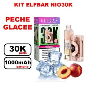 Elfbar NIO30K 20mg : Grosse Puff Jetable Grande Capacité- peche glacée