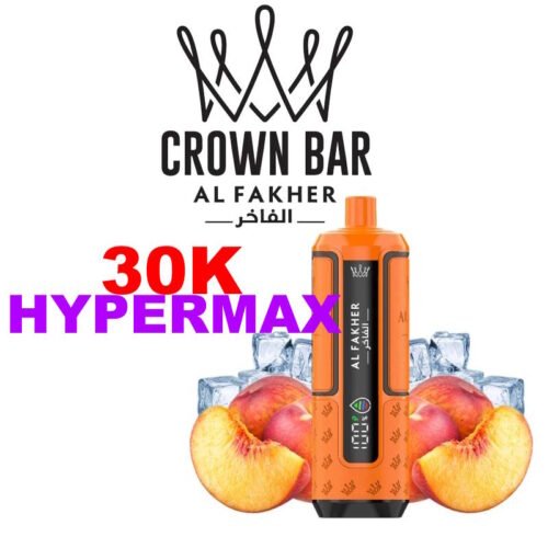 hyper-max-advanced-30k-950mah-crown-bar-by-al-fakher-kit-peach-ice