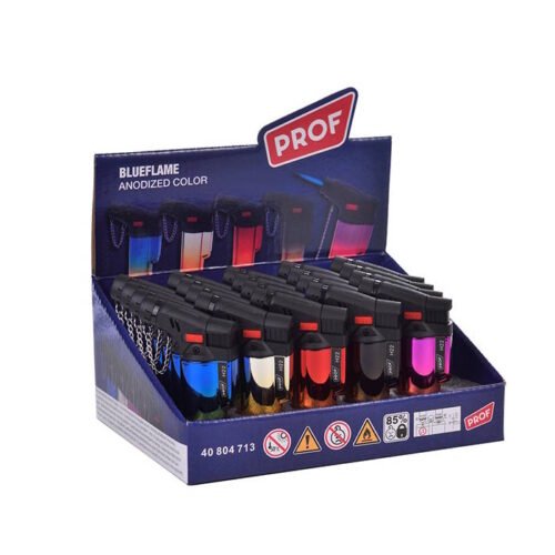 Briquet-Prof-Turbo-Jet-Flame-Coupe-vent-Rechargeable-x25