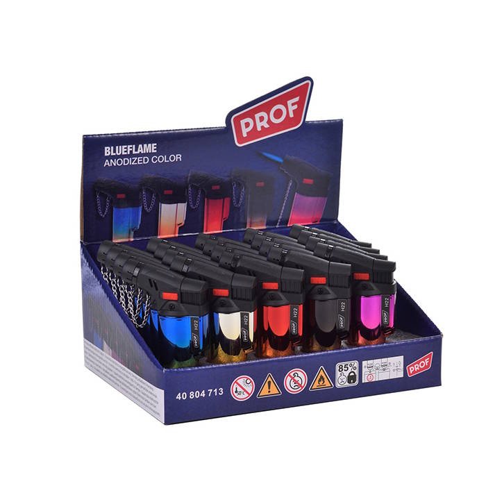 Briquet-Prof-Turbo-Jet-Flame-Coupe-vent-Rechargeable-x25