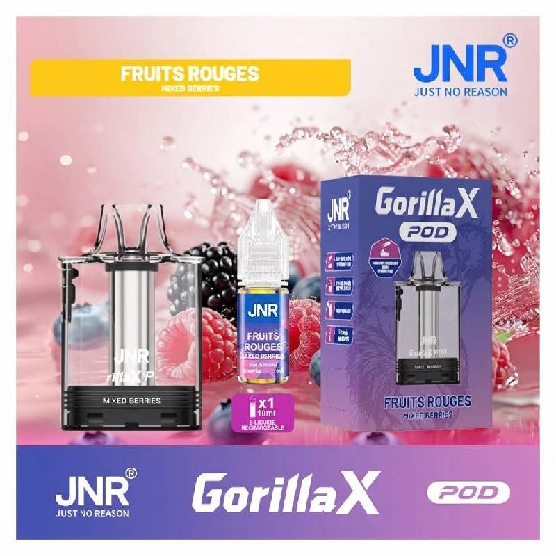 jnr-gorilla-x-pod-remplissable-cartouche-20mg-2x10ml-fruits-rouges-decoration