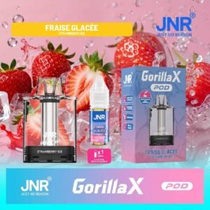 jnr-gorilla-x-pod-remplissable-cartouche-vide-20mg-10ml-fraise-glacee-decoration