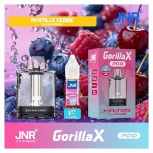 jnr-gorilla-x-pod-remplissable-cartouche-vide-20mg-10ml-myrtille-cerise-decoration