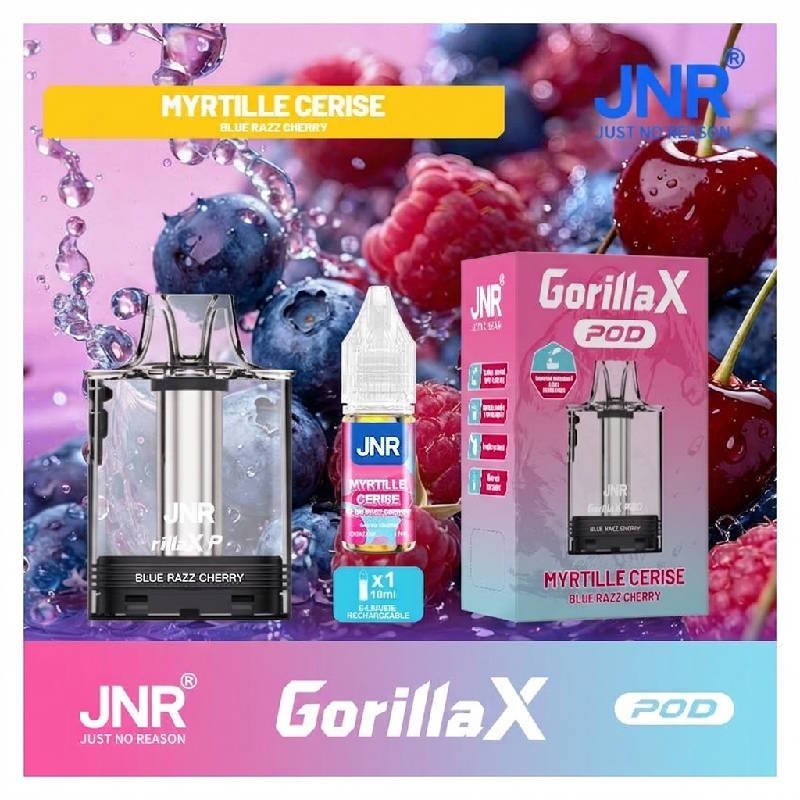 jnr-gorilla-x-pod-remplissable-cartouche-vide-20mg-10ml-myrtille-cerise-decoration