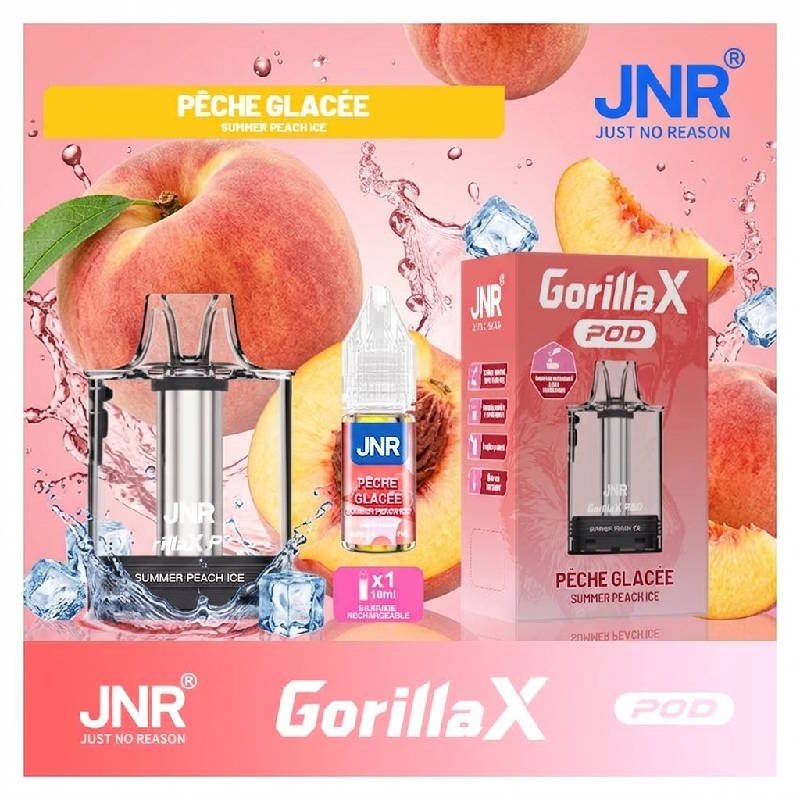jnr-gorilla-x-pod-remplissable-cartouche-vide-20mg-10ml-peche-glacee-decoration