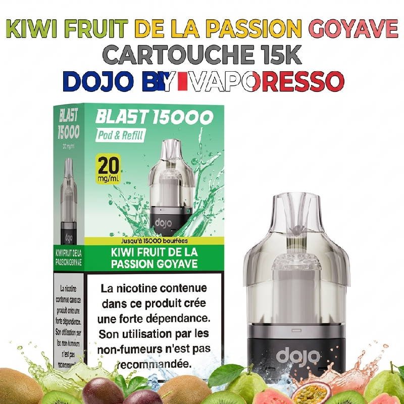 pod-dojo-blast-15k-dojo-by-vaporesso-kiwi-fruit-passion-goyave pod-dojo-blast-15k-dojo-by-vaporesso-kiwi-fruit-passion-goyave