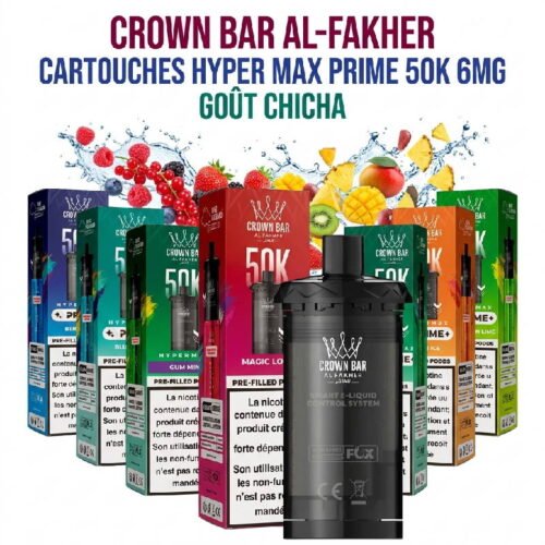 cartouche-puff-50k-crown-bar-al-fakher-hypermax-prime-pre-filled-pod-GAMME