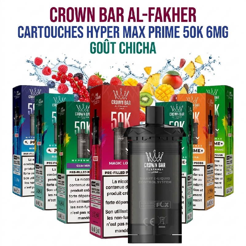 cartouche-puff-50k-crown-bar-al-fakher-hypermax-prime-pre-filled-pod-GAMME