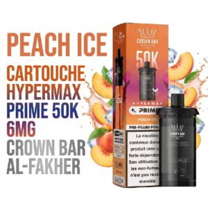 cartouche-puff-50k-crown-bar-al-fakher-hypermax-prime-pre-filled-pod-peach-ice