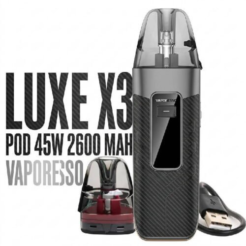 pod-luxe-3-vaporesso-45w-2600mah-cigarette-electronique-ecg-fibre-carbonne-noir