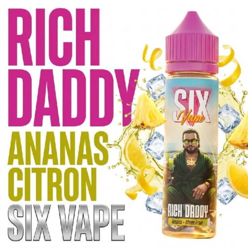 eliquide-vape-six-50ml-fruite-frais-sucre-intense-rich-daddy-ananas-citron