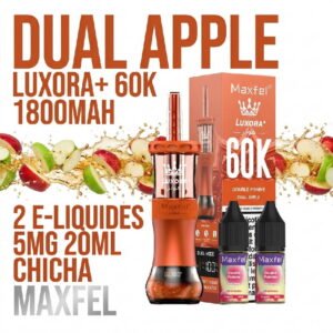 puff-shisha-60k-maxfel-5mg-20ml-luxora-1800mah-ecig-dual-apple-double-pomme