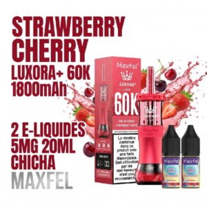 puff-shisha-60k-maxfel-5mg-20ml-luxora-1800mah-ecig-strawberry-cherry-fraise-cerise