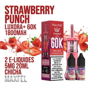 puff-shisha-60k-maxfel-5mg-20ml-luxora-1800mah-ecig-strawberry-punch-fraise-punch
