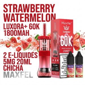 puff-shisha-60k-maxfel-5mg-20ml-luxora-1800mah-ecig-strawberry-watermelon-fraise-pasteque